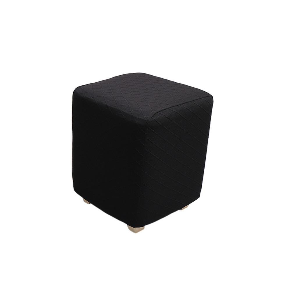 SHED Elastic Jacquard Ottoman Cover T-Shape Solid Color Square Stool Cover Durable Soft Pouf Stool Cover Home Decor