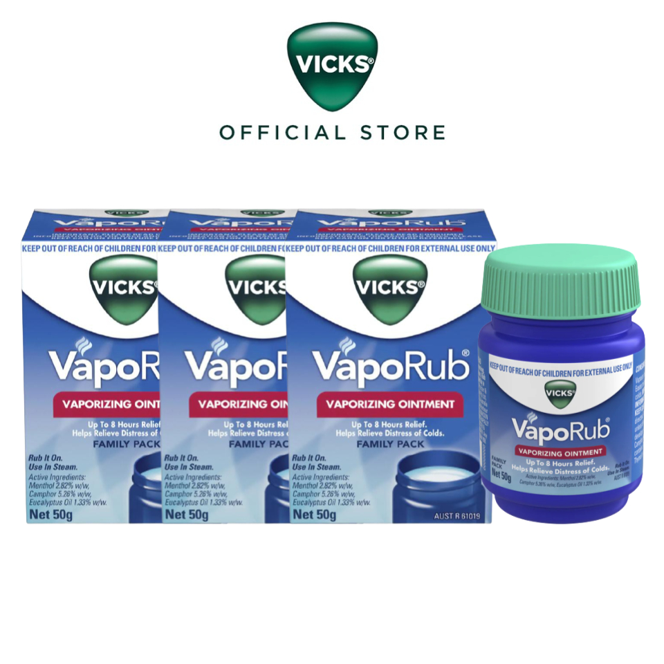 Dầu cù là giữ ấm ngực, giảm ho, giảm đau Vicks VapoRub tại Singapore 50g &100g