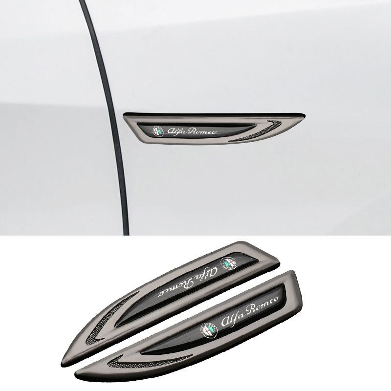 2 cái/Bộ hông xe biểu tượng dán tự động kim loại cơ thể huy hiệu Fender đề can cho Alfa Romeo 155 159 Mito giulia GT brera Spider giulietta 147 156 phụ kiện ngoại thất
