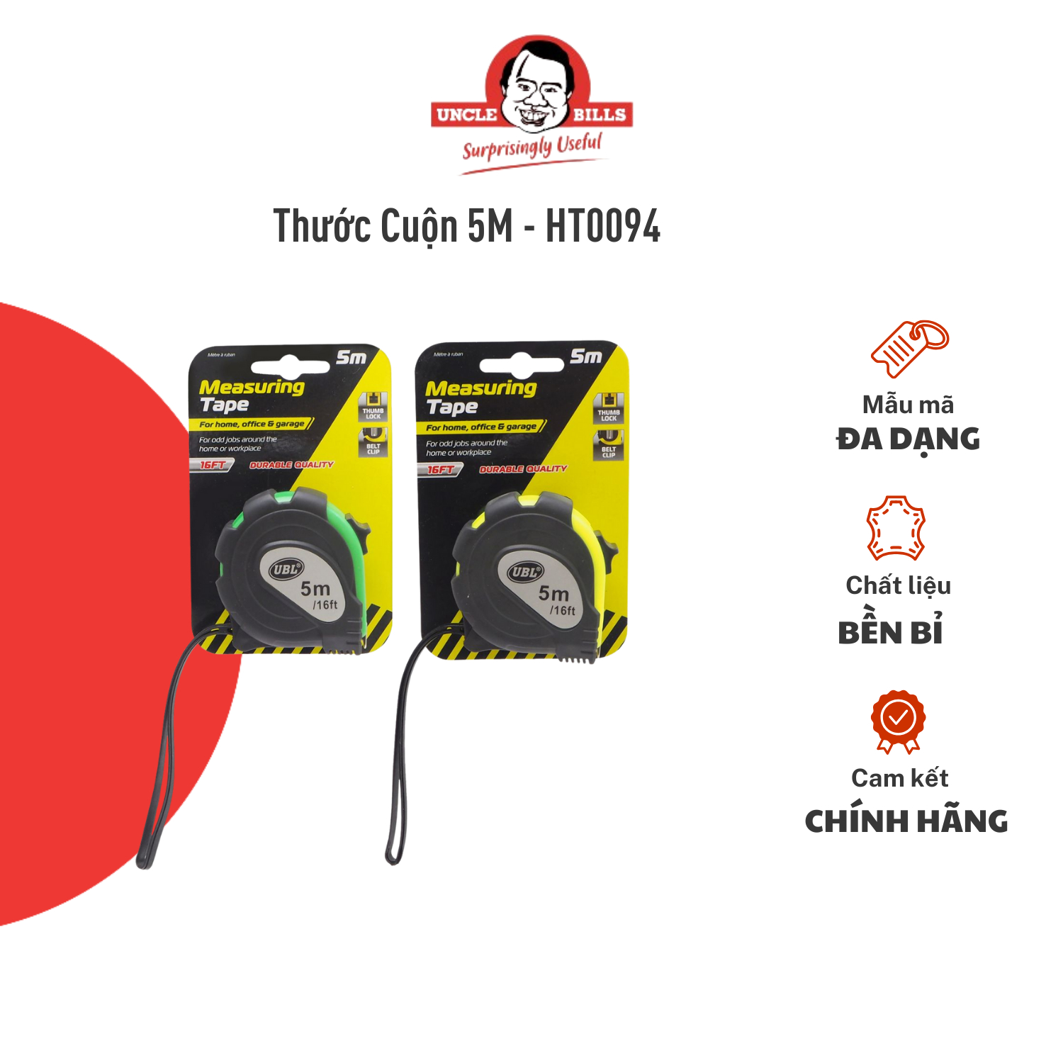Thước cuộn 5m uncle bills ht0094