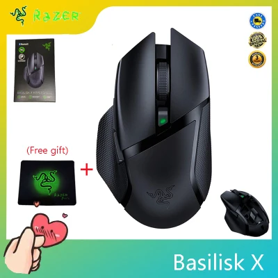 Razer Basilisk X Hyperspeed Wireless Gaming Mouse: 16000DPI Optical Sensor Compatible with Bluetooth and Wireless (Free mouse pad)