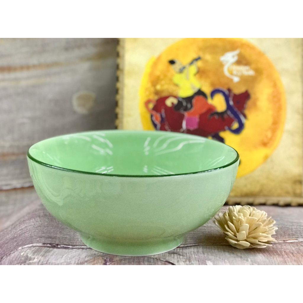 Bát đĩa tô chén ăn cơm Bát Tràng men xanh ngọc trơn cao cấp - Bộ chén dĩa Bộ đồ ăn bộ bát đĩa Hàng l