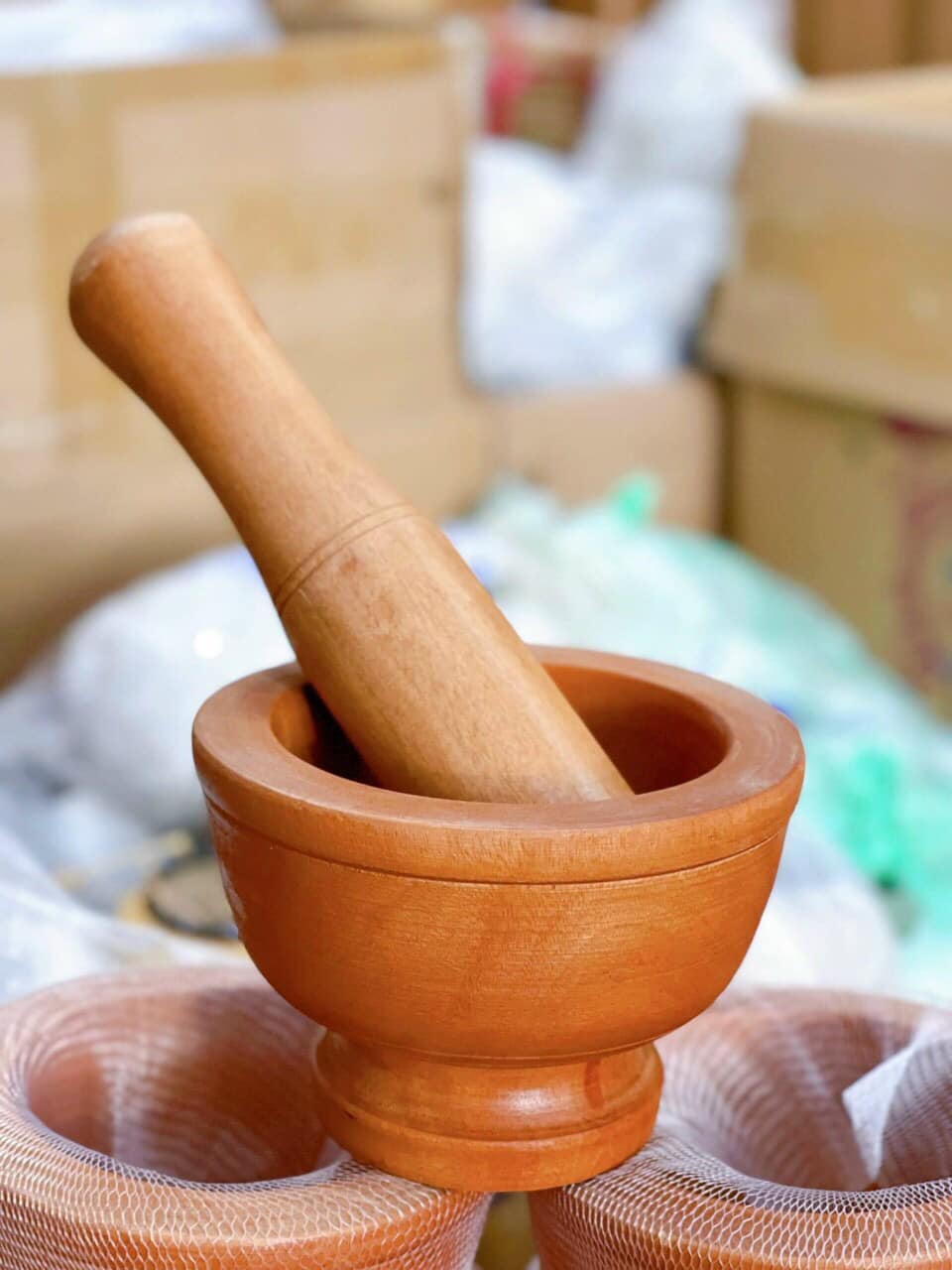 Bộ chày cối gỗ - chày cối giã cua siêu tiện dụng