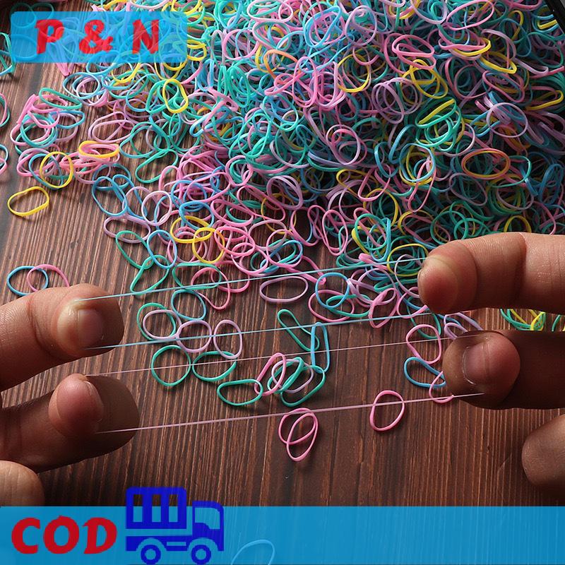 P&N 1000 Miếng Kẹo Màu Trẻ Em Của Tóc Ban Nhạc Cao Su Trẻ Em Dùng Một Lần Màu Tóc Ban Nhạc Cho Bé Gái Không Có Tóc Thiệt Hại Mũ Nón