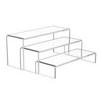TIEZI STUDIO 1/3Pcs Transparent Acrylic Display Riser Stand U Shape Large Capacity Jewelry Display Riser Shelf Nail Art Storage Rack Multifunction Cosmetic Perfume Storage Shelf Household