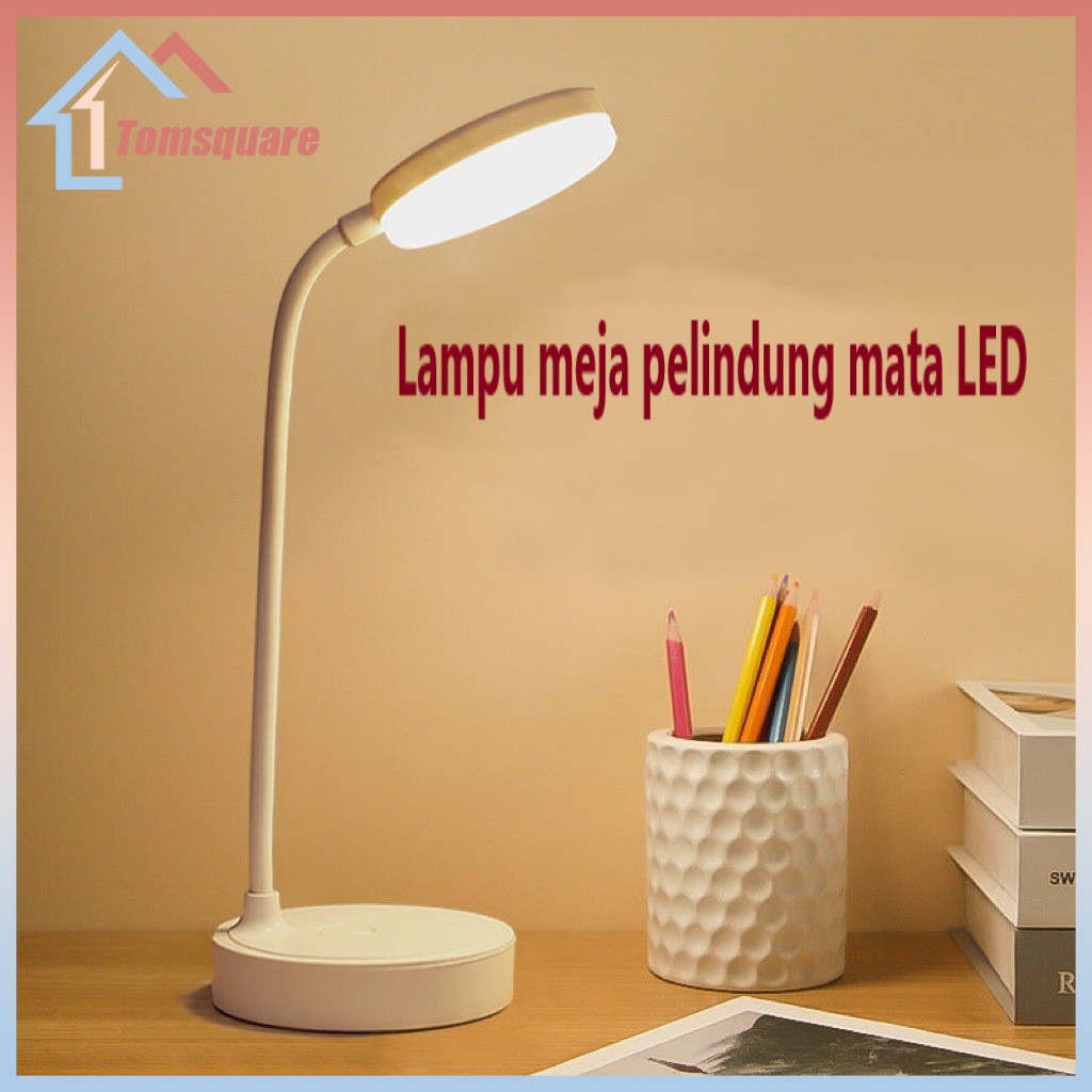 Lampu Belajar Tricolour Sentuh 3 Warna Tempat Pulpen Baca MejaKerja Duduk Lampu Tidur Wireless Lampu