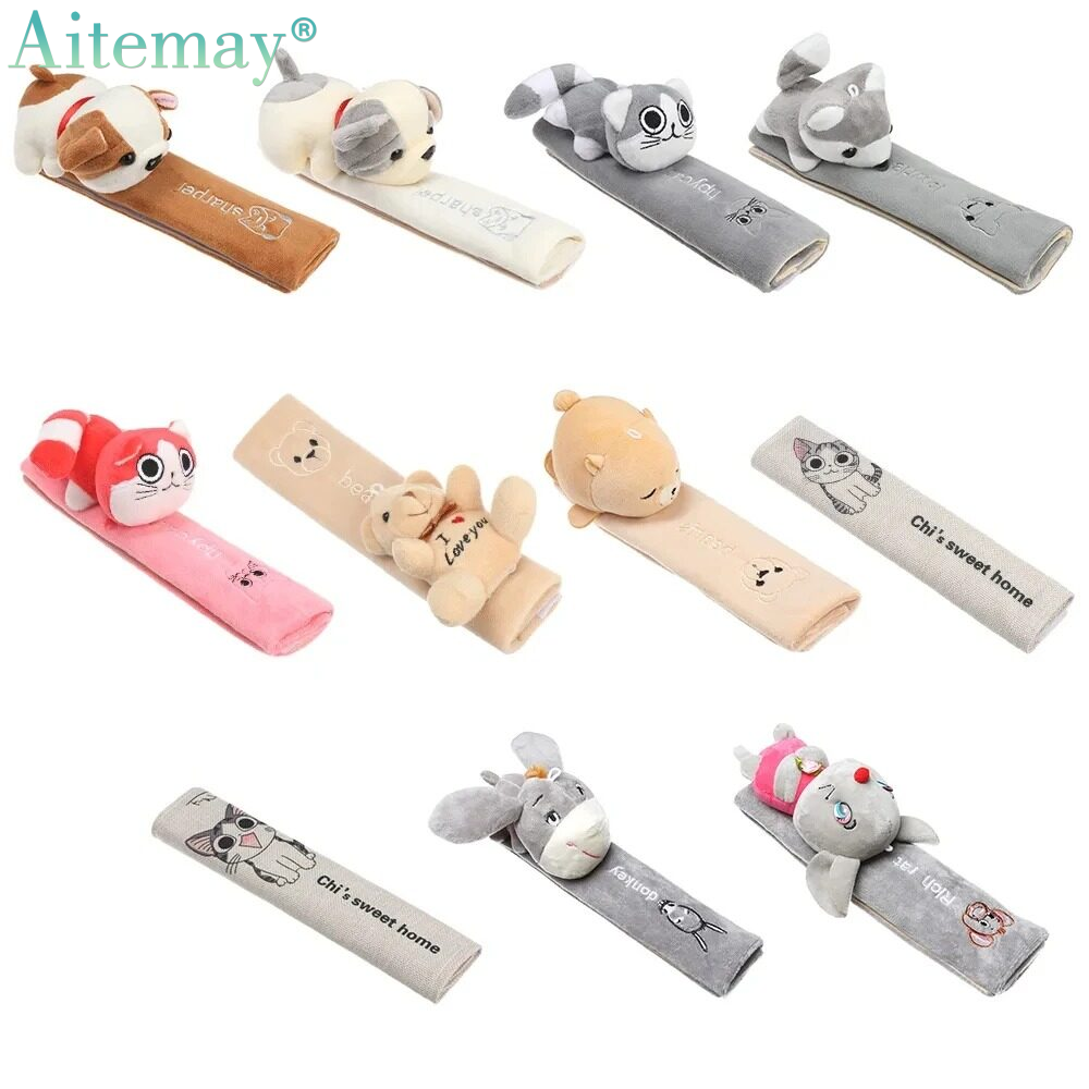 Aitemay đai an toàn xe hơi Vai Pad xe Vai Pad xe phim hoạt hình dây an toàn nội thất xe hơi dễ thương bảo vệ đai lưng ghế phụ kiện
