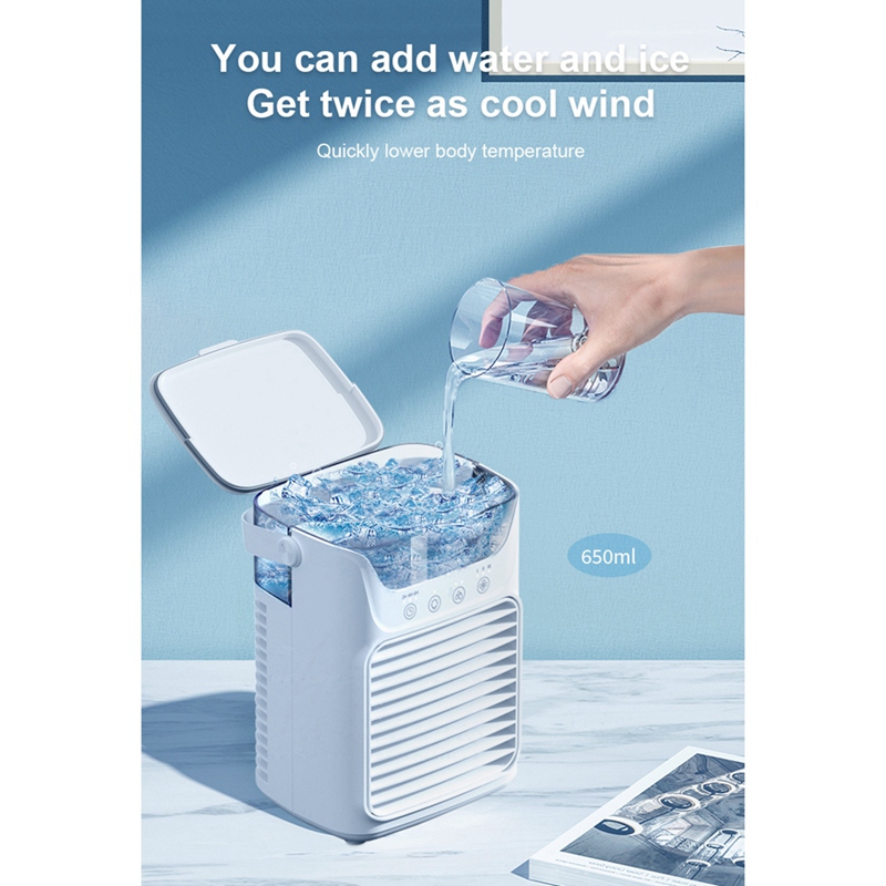 Fan Mini Air Conditioner with 3 Speeds Air Cooler with Humidifier for Room Bedroom Office Desk Easy to Use