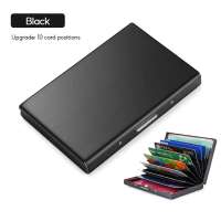 GOYONYING Stainless Steel Slim RFID Blocking Card Holder Wallet  Metal Credit Card Case with Money Clip & ID Window  Minimalist Front Pocket Wallet Protector