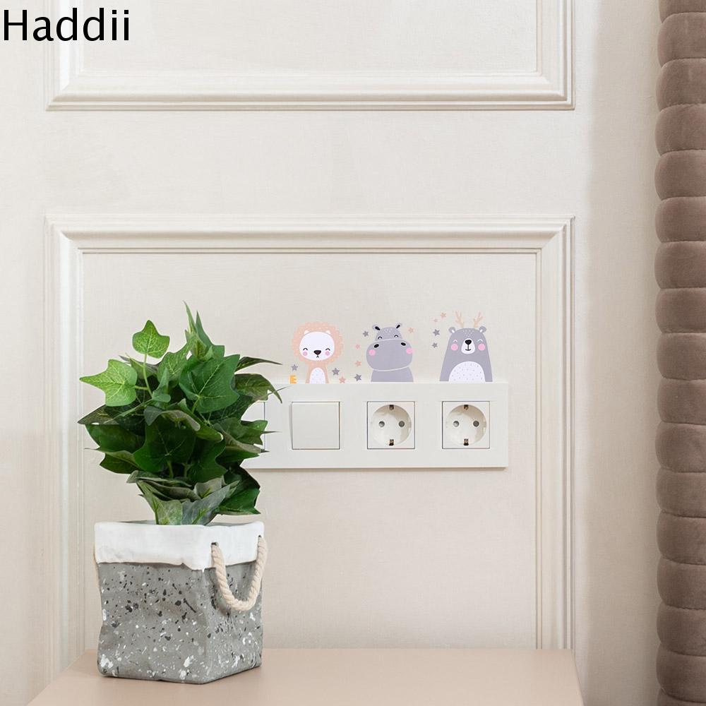 HADDII Cá tính 6 cái/bộ Thân thiện với môi Trang trí phông nền Động vật cười Tự làm Hoạt hình Phòng trẻ em Dễ thương Trang trí nhà cửa Sao Hình Nền Miếng dán công tắc Đề can cười Tranh tường nghệ thuật