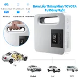 [SALE MẠNH] Bơm Lốp Ô Tô Toyota Tự Ngắt Cao Cấp (Trắng) - Bơm Nhanh Và Siêu Bền - Thiết Kế Hiện Đại