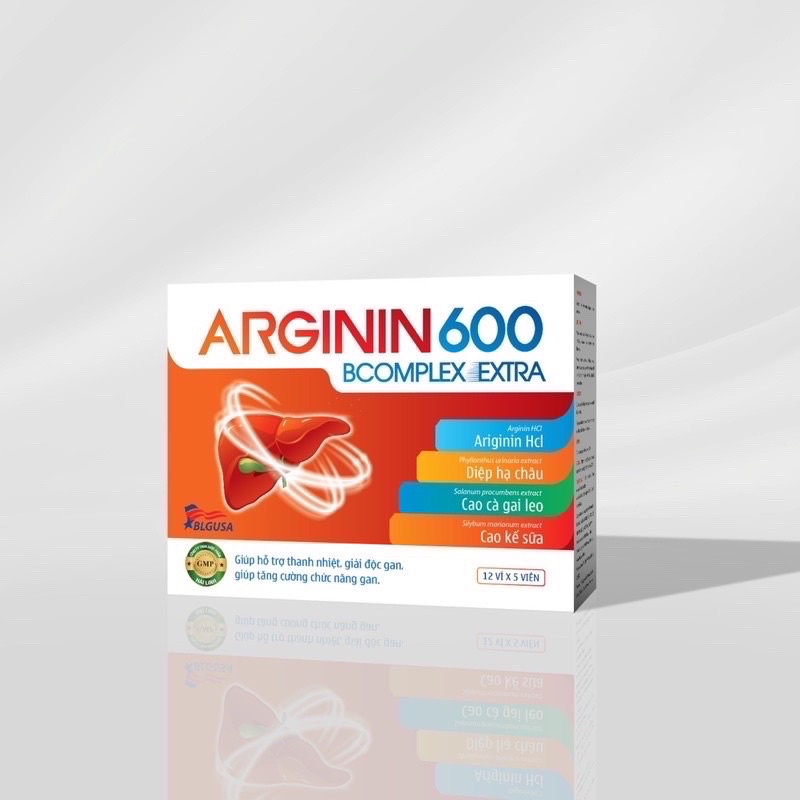 Viên uống giải độc gan ARGININ 600 Bcomplex Extra Hộp 60 viên có chứa Cà gai leo cao kế sữa giúp tha