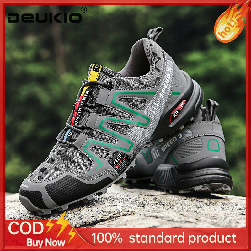 DEUKIO Plus size outdoor athleisure light men's hiking shoes non-slip bicycle shoes non-locking shoes ราคา 597 บาท*ส่งฟรี