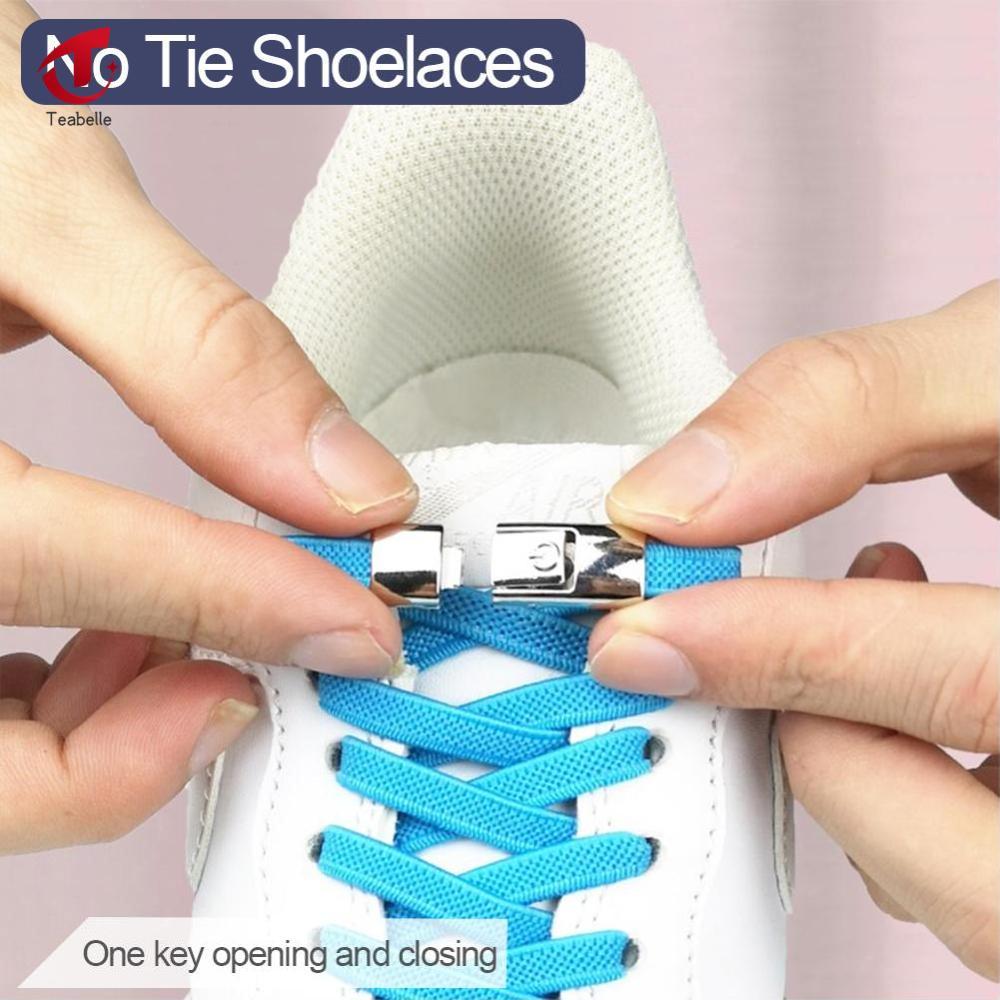 BETOP 6MM/8MM No Tie Shoe laces Press Lock Shoelaces Without Ties Elastic Laces Sneaker Kids Adult Widened Flat Shoelace For Shoes - ยี่ห้อ Teabelle ราคา 24 บาท*ส่งฟรี