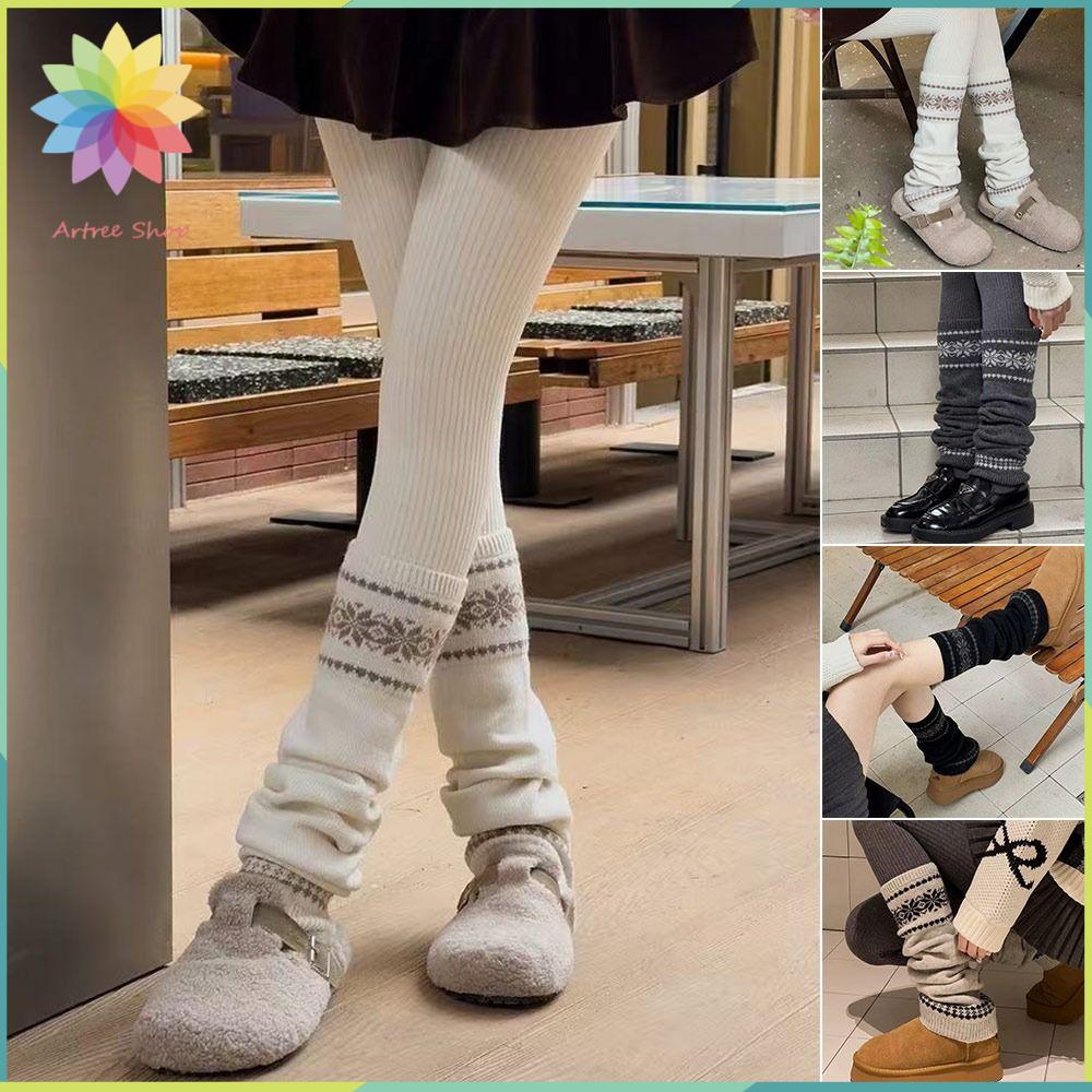 HETU070703. Ấm áp Bao chân JK Lolita Đan len Tất dài Thường ngày 40cm Bọc chân Mùa thu mùa đông