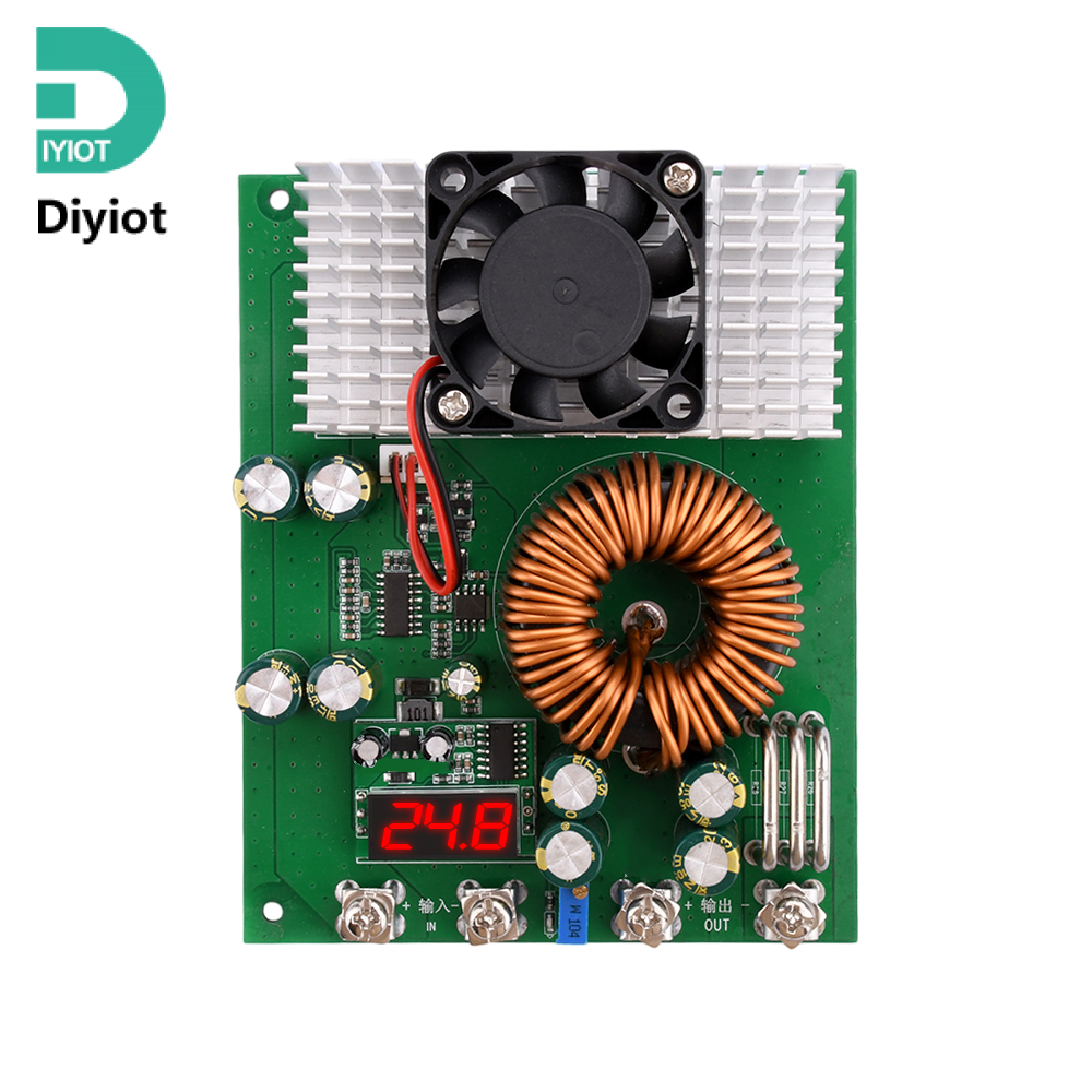 Diyiot 1000W DC DC điều chỉnh bước xuống mô-đun chuyển đổi điện áp Buck vôn kế kỹ thuật số với màn hình LED