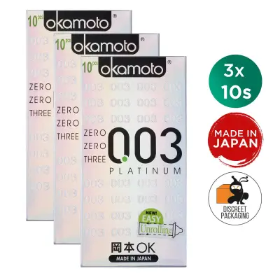 [Bundle of 3] Okamoto 003 0.03 Platinum Condoms 10s