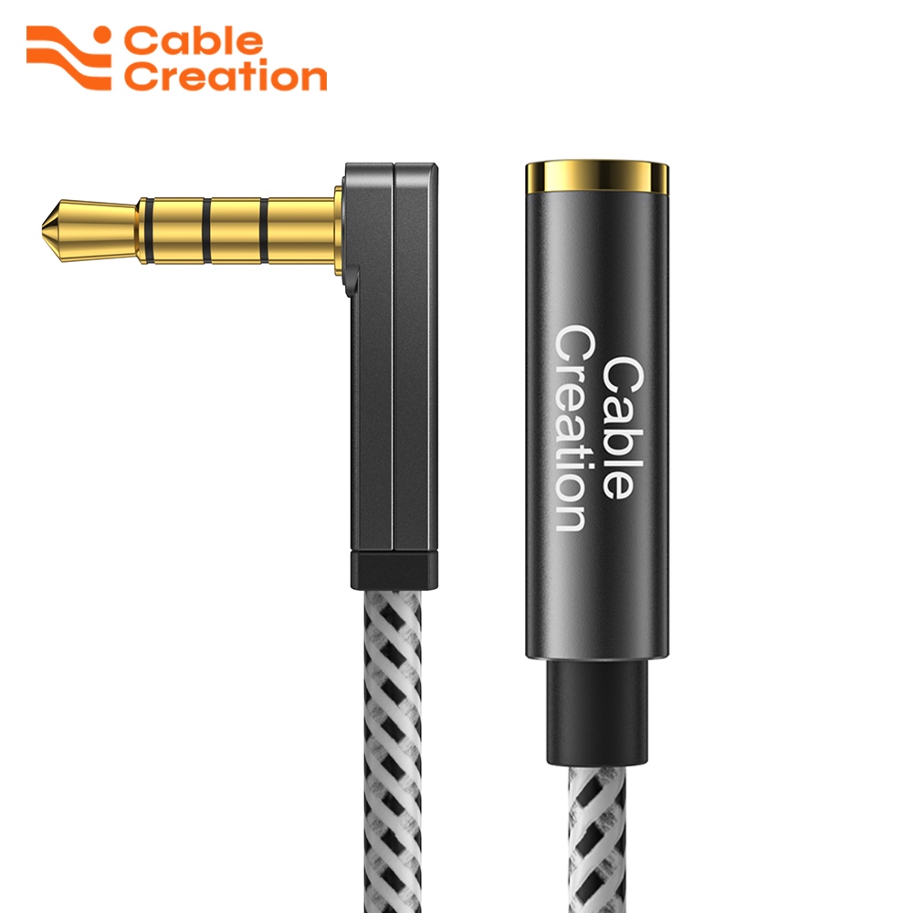 【CC】 3.5mm Male to Female Extension with Microphone Adapter for 5plus Headphone
