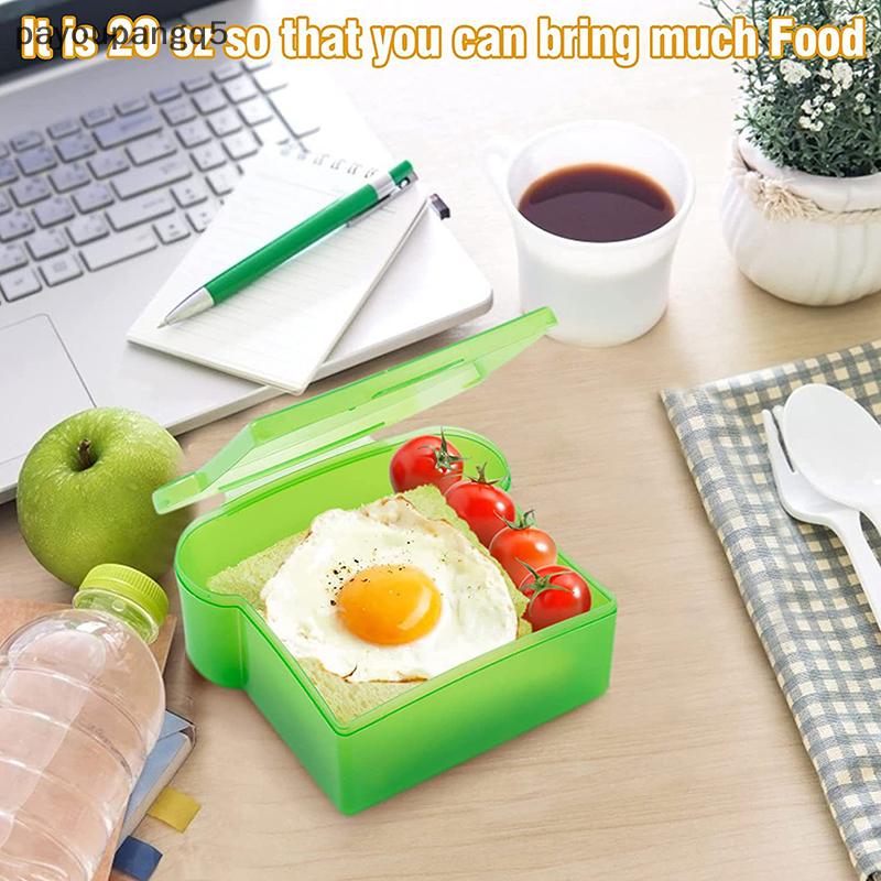 payoupangq5💕Gift💕Cheap💕 Hộp đựng bánh sandwich bằng nhựa có nắp Hộp Đựng Đồ Ăn Trưa tái sử dụng