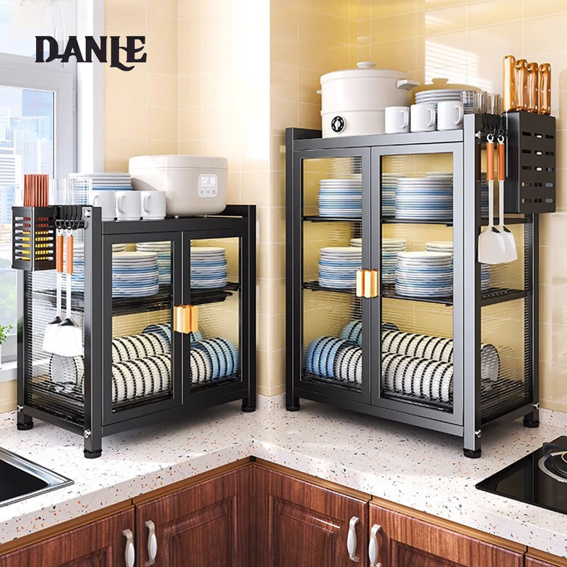 Kitchen drain dish rack multi-function shelf countertop dustproof dish cabinet knives chopsticks plate storage rack for home use ราคา 903 บาท*ส่งฟรี