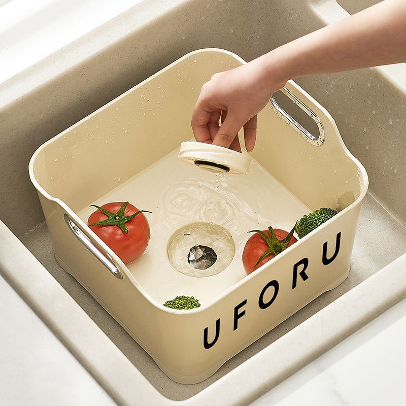 Chậu Rửa Rau Củ Quả UFORU Có Van Xả Nước Xoay Van Tiện Lợi M70