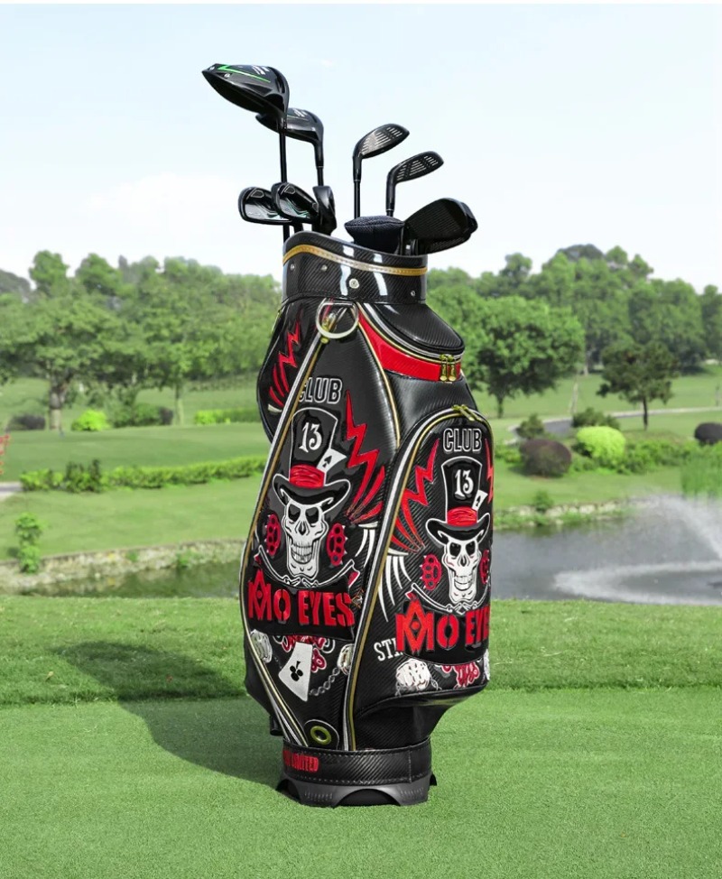 PGM MOO EYES Luxury Men's Golf Bag Standard Backpack Can 13pcs Clubs Waterproof Crystal Leather 3D Embroidered QB112 · v18