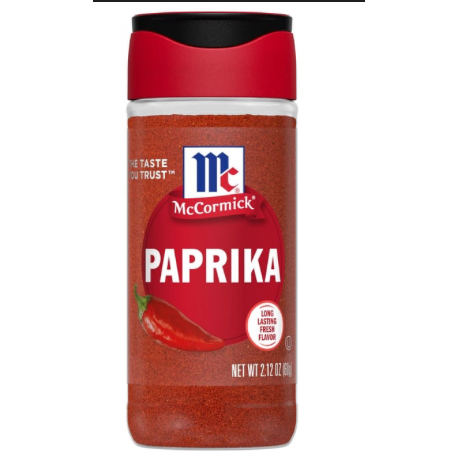 BỘT ỚT PAPRIKA McCormick, KHÔNG BỘT NGỌT (No MSG Added) 60g - Dùng cho ẩm thực chuyên nghiệp, đảm bảo thành phẩm luôn đồng nhất Hoàn hảo với các món phong cách cổ điển, màu sắc lên đẹp