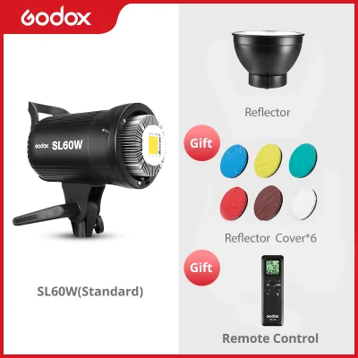 Godox SL-60W, SL60, SL60W, SL-60 5600K LED Foto Lamp Bowens LED Video Shoot Light For Photo Phone DSLR Camera Includes the remote control