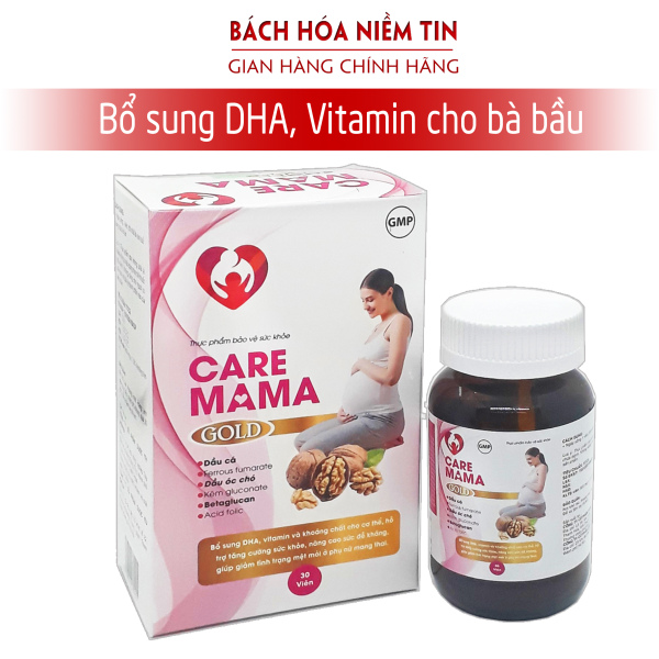 Viên uống bổ sung DHA cho bà bầu MAMA DHA BABY GOLD - bổ sung vitamin và khoáng chất cần thiết cho phụ nữ mang thai - Hộp 30 viên chuẩn GMP