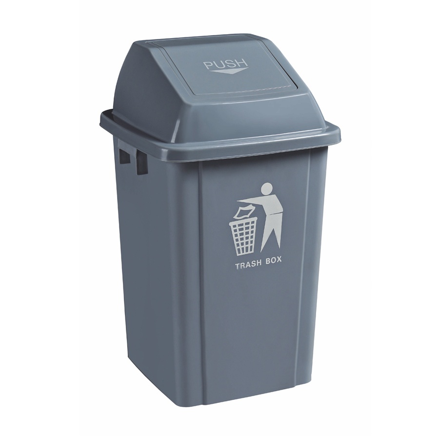 Global House ICLEAN ถังขยะฝาสวิงทรงเหลี่ยม 60 ลิตร ขนาด 40.8x40.8x69 ซม. รุ่น TG59173-GR สีเทา รับประกันของเเท้! ราคา 599 บาท*ส่งฟรี