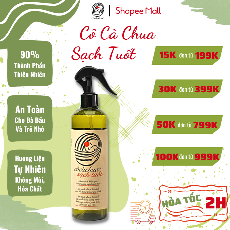 Nước Lau Đa Năng Nhà Bếp Cô Cà Chua Yêu Nước 500ml Hữu Cơ Hương Quế
