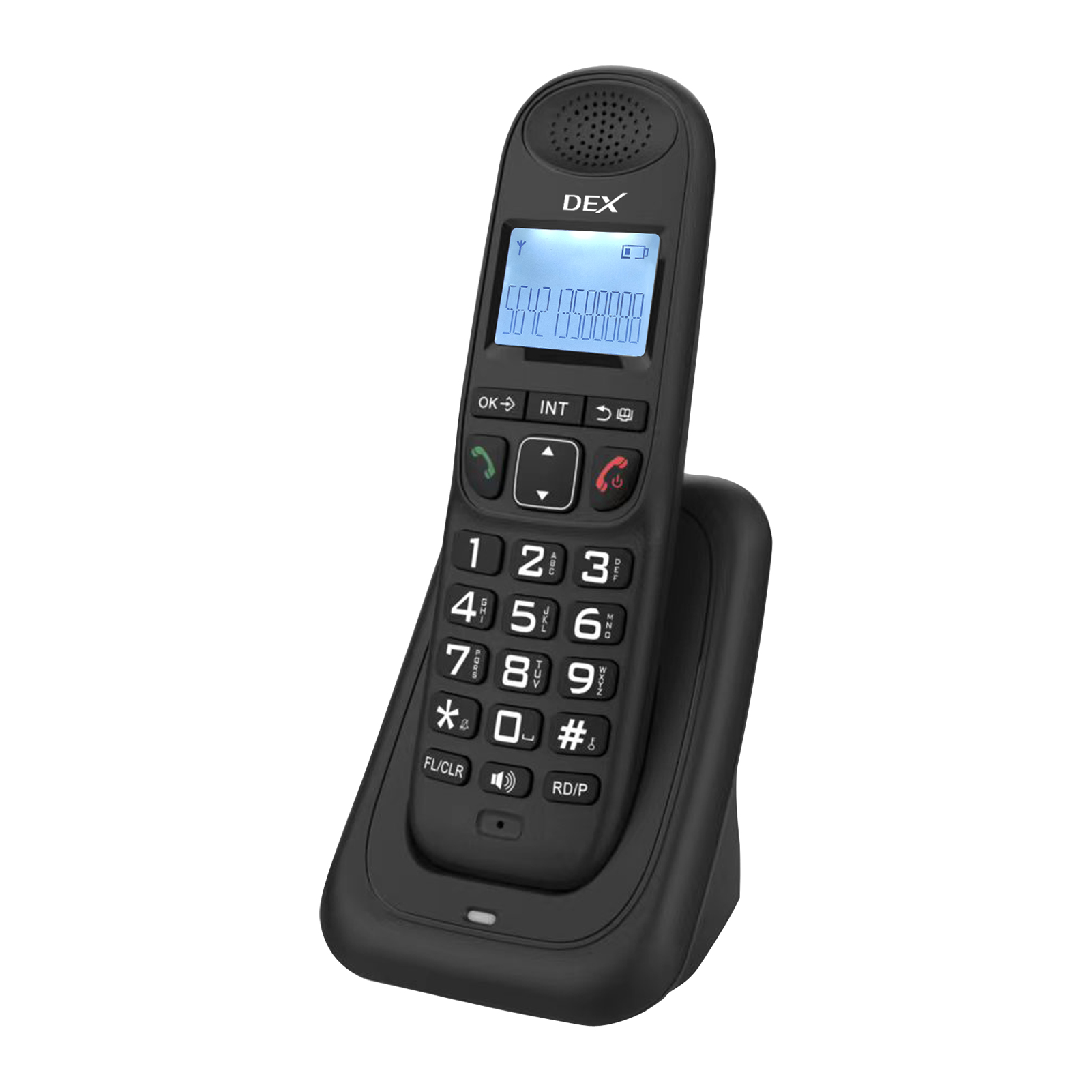 Expandable Cordless Phone System with 3 Lines Display Caller ID Support 5 Handsets Connection 50 Phone Book Memories Hands-free Calls Intercom Conference Call Mute Function 16 Languages for Office Business Home Family ราคา 1,162 บาท*ส่งฟรี
