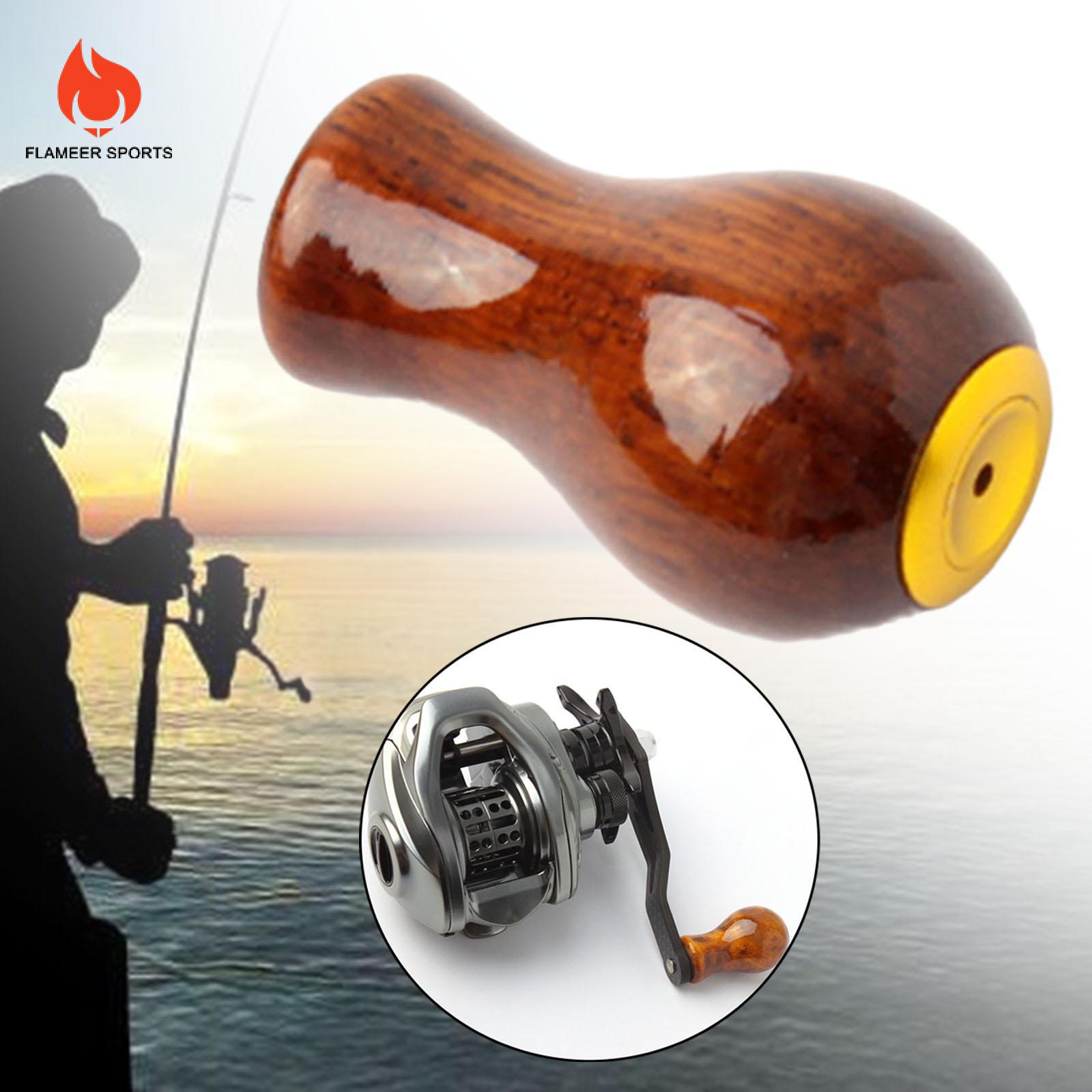 Câu Cá Flameer Tay Quay núm sửa chữa dụng cụ sửa chữa thay thế sửa đổi phụ tùng thay thế gỗ Ống cuộn dây câu phần tay cầm chạy điện cán núm