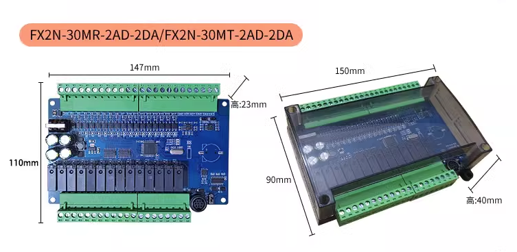 Board Mạch Lập Trình PLC KW FX2N/ KW2N 30MT 16 input 14 Output transistor, 2AD/2DA, RS232/MD8/RS485, 24VDC, GX Works2, 2 Đầu Ra Tốc Độ Cao 100kHz - 30MT RTC -VỎ NGOÀI