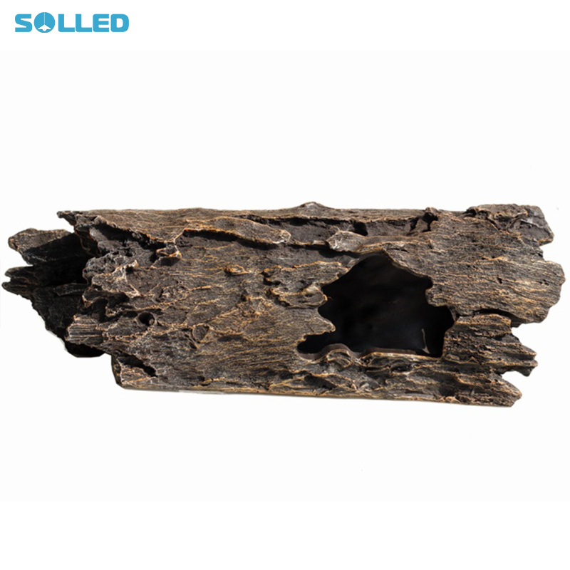 Reptile Wood Hide, Simulation Tree Hideout, Resin Large Turtle Tank Accessories, Reptile Hide Large Caves For Lizards, Fish, Gecko, Frog, Crab, Snakes, Amphibians, Small Animals ราคา 643 บาท*ส่งฟรี
