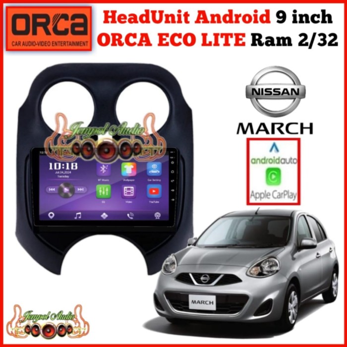PROMO- HEAD UNIT ORCA ECO LITE 9 INCH OEM NISSAN MARCH - Elvoir Store Harga 1,840,000 rupiah*Gratis Ongkir