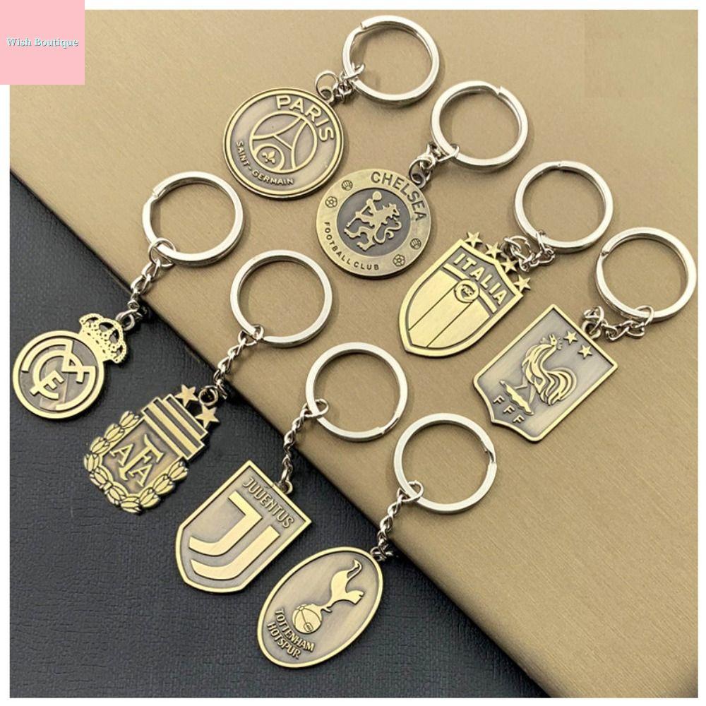 WISH BOUTIQUE dây chuyền Móc khóa bóng đá Đội bóng đá Kim loại Móc Chìa Khóa Bóng Đá Quần dài Chelse
