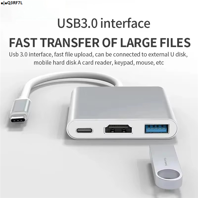 ◐▾3 In 1 Type C to HDMI-compatible Adapter USB Hub Type C to HDTV Charging Converter For iPhone 15 Series Laptop Forbook Converter▾✥✥