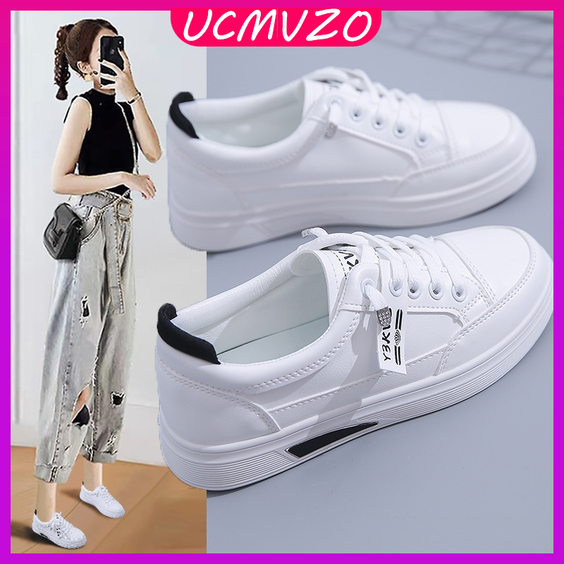 UCMVZO Lightweight Sneakers White Shoes, Casual Sneakers, Lace-up Skate Shoes, Women's Footwear ราคา 553 บาท*ส่งฟรี