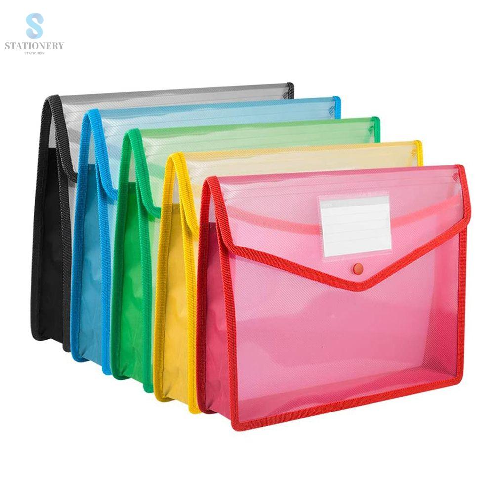 STATIONERY Di động Chống thấm nước Có túi dán nhãn Nút bấm A4 Lưu trữ Túi đựng hồ sơ Hộp đựng văn phòng phẩm Hộp đựng tài liệu Phong bì đựng hồ sơ