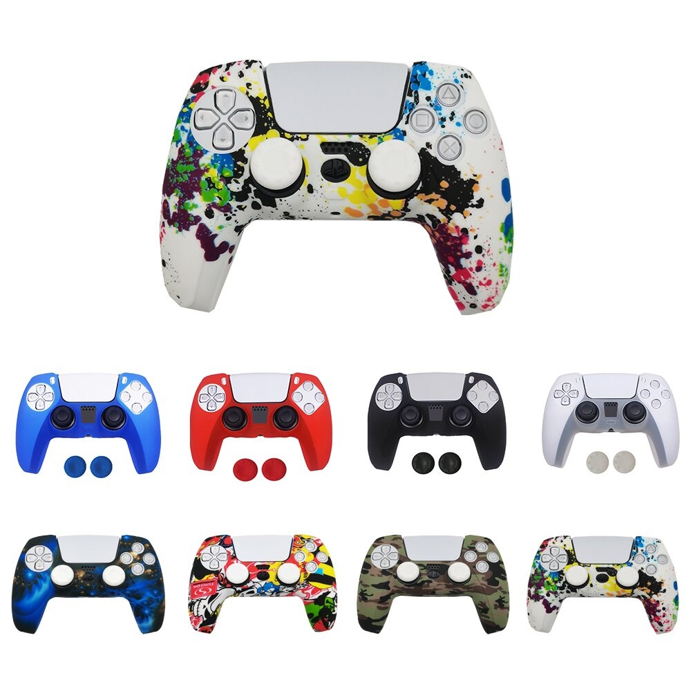 REDSTUDIO Bảo vệ ba lớp Chống bụi Chống trầy xước Vỏ bọc tay cầm Bọc Tay cầm chơi game Phụ Kiện Bộ điều khiển Dành cho ps5 Phụ kiện trò chơi Ốp Silicon cho Playstation 5 Nút Bọc Cần điều khiển Vỏ bảo vệ cho ps5 Da tay cầm chơi game
