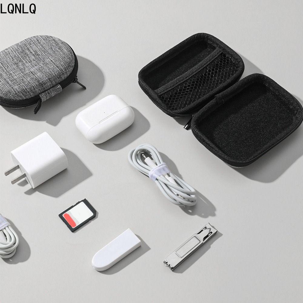 Lqnlq túi lưu trữ kỹ thuật số đa năng vỏ bảo vệ tai nghe đĩa U dụng cụ cố định cáp dữ liệu sạc tiện ích di động