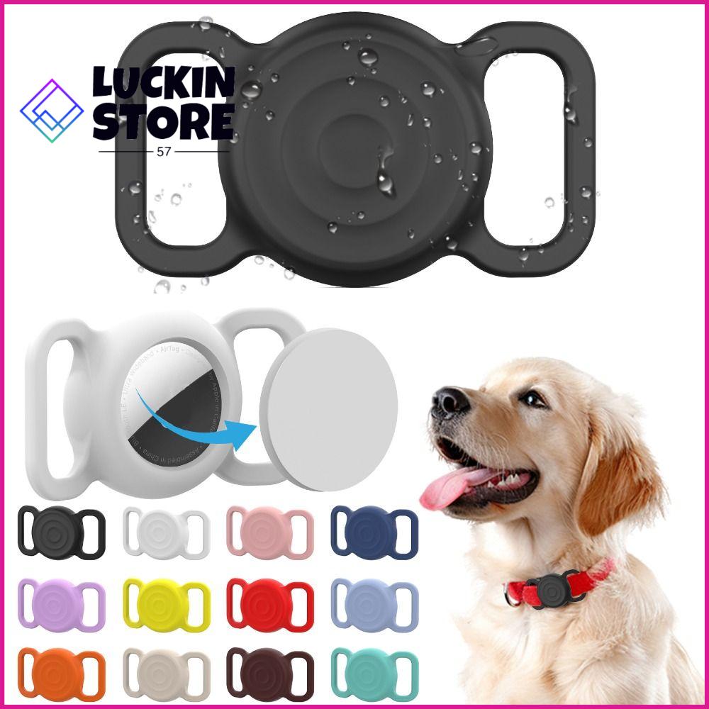 TREND 57SHOP Chống thất lạc Vỏ silicone cho cổ thú cưng Đầy màu sắc Chống nước Bao bảo vệ cho thiết bị theo dõi  Mềm mại Vỏ cổ áo theo dõi vị trí Cho Thẻ AirTag Mèo Chó