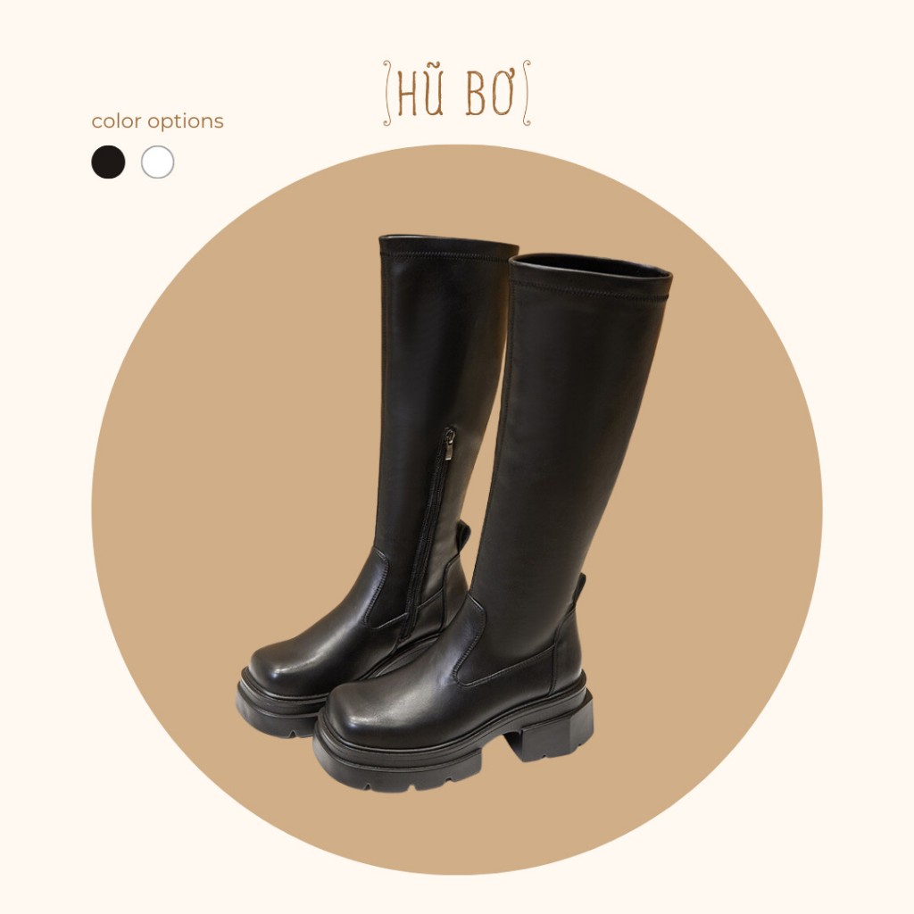 Melyn knee boots - Bốt da bò nữ