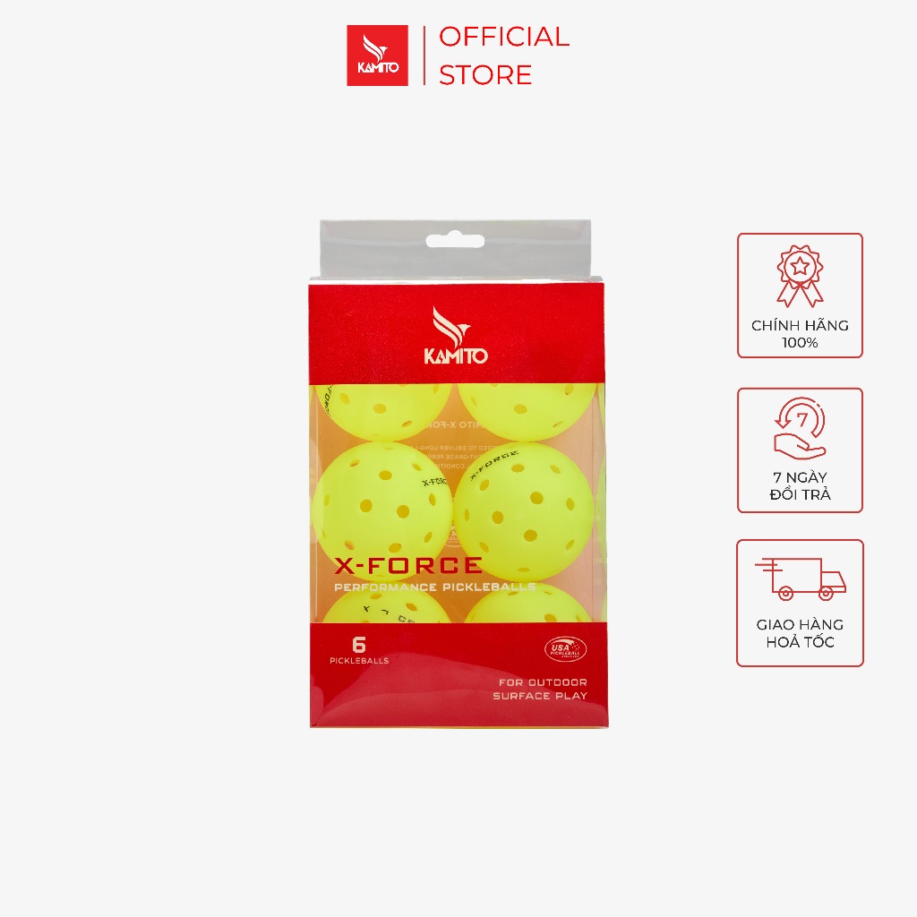 Bóng Thi Đấu Pickleball Kamito X-Force (hộp 6 quả)