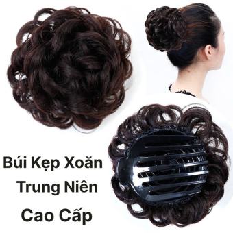 KẸP Búi Tóc Giả Thời Trang - Búi HOA XOĂN Trung Niên Cao Cấp QiQiShop