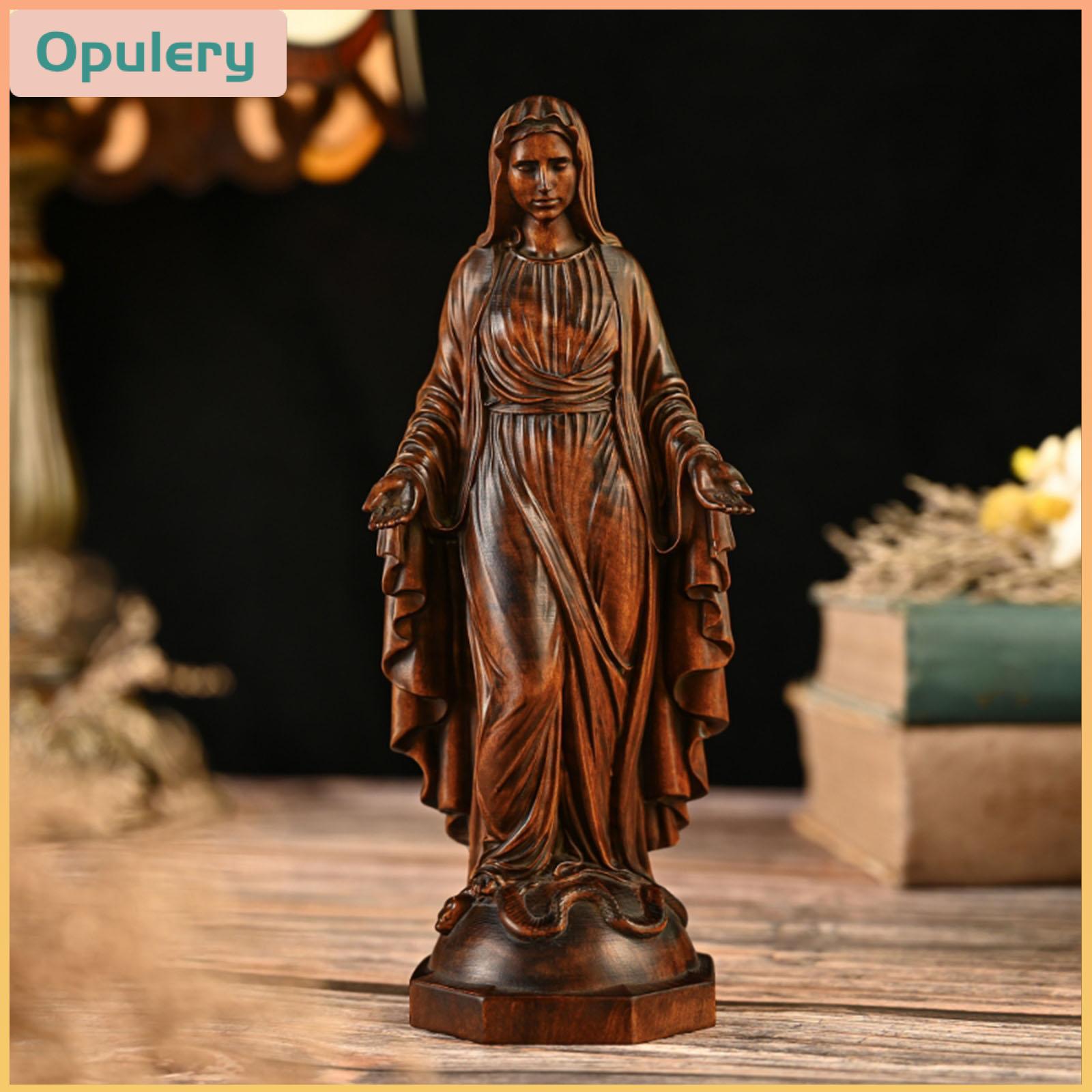 Baosity Virgin Mary Figurine Wood Sculpture Christian Decor Decorative Carved Christmas Gift for Countertop Festival Fireplace Indoor ราคา 2,485 บาท*ส่งฟรี