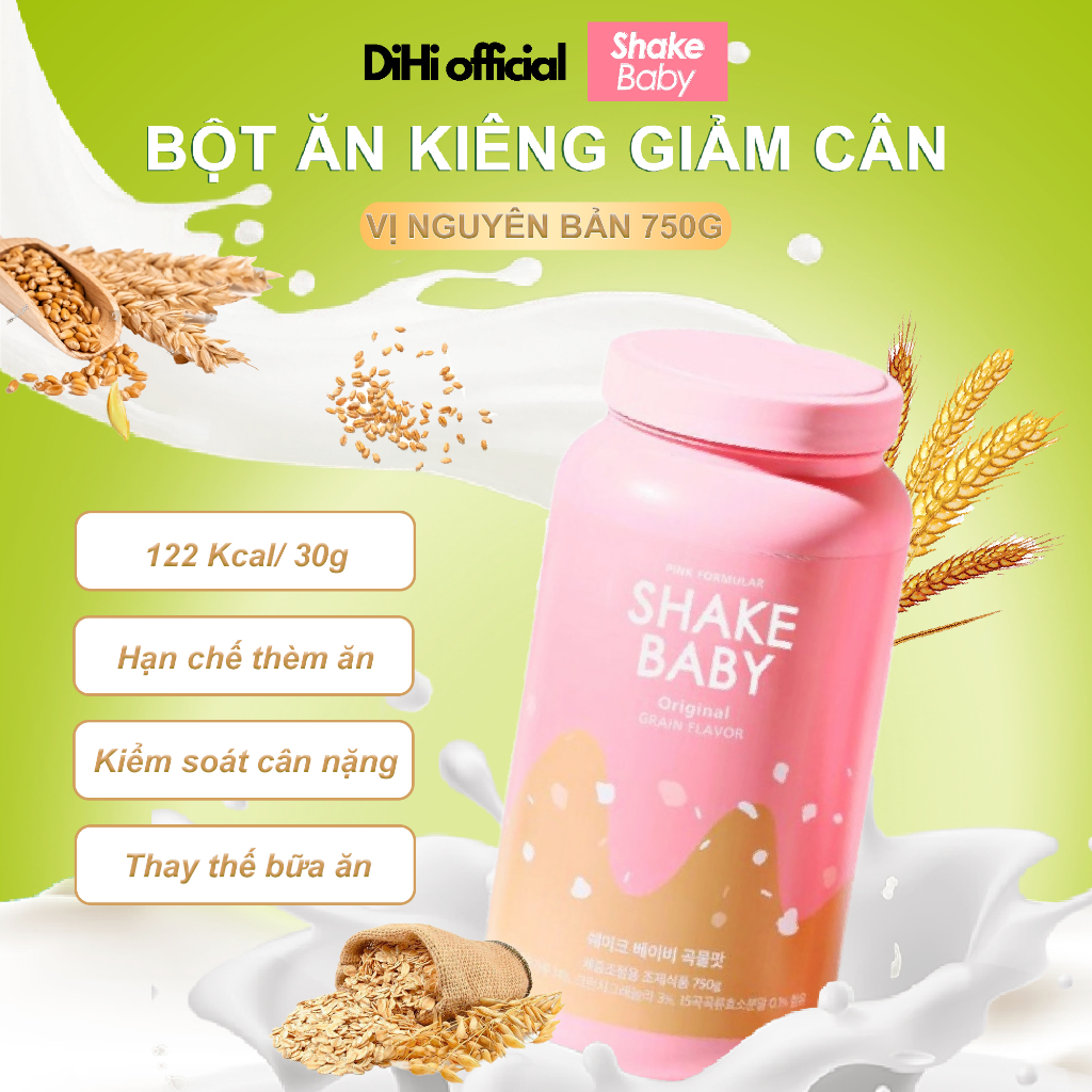 Bột ngũ cốc ăn kiêng thay thế bữa ăn shake baby protein vị nguyên bản hỗ trợ giảm cân 750g