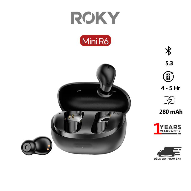 ROKY R6 หูฟังบลูทูธไร้สาย Bluetooth Earphone TWS MINI wireleess earphones ราคา 313 บาท*ส่งฟรี
