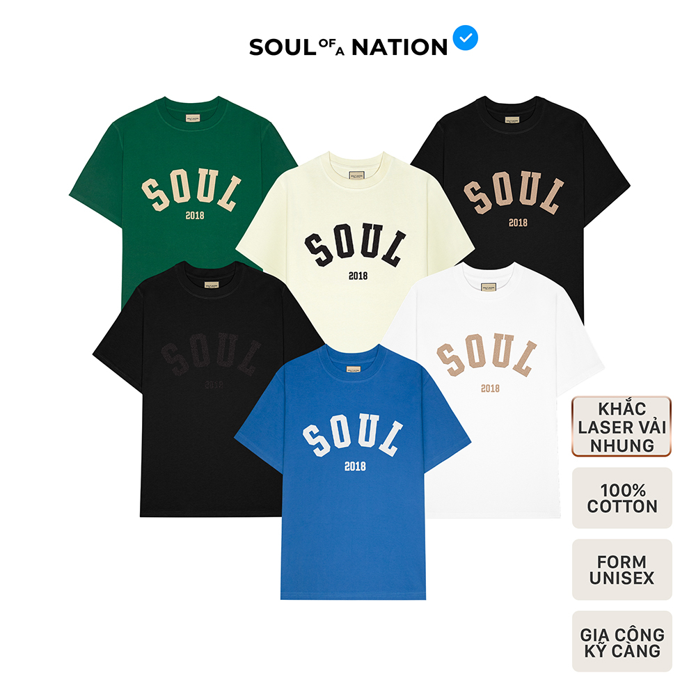 Hoàn tiền 15% - áo thun unisex in logo soul vải nhung cao cấp form basic 100% cotton vải dày không xù lông soul of a nation